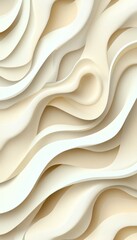 Wall Mural - pastel peach 3d low profile style, delicate, gentle, light, wave texture pattern background