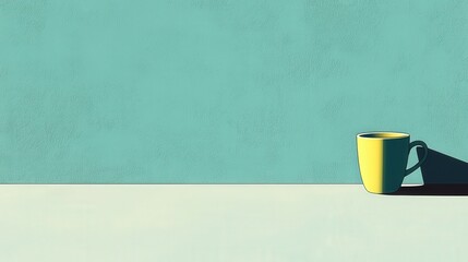 Wall Mural - simple vector illustration of a silhouette of a cup with shadow on a minimalist background