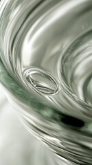 Fototapete - Close-up water droplet glass ripples; background blur; purity concept