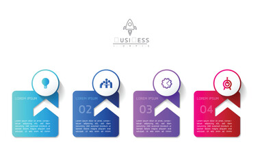 Wall Mural - vector business presentation connecting steps infographic template