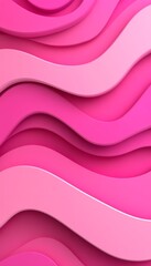 Wall Mural - Seamless Light Pink 3D Minimalist Wave Pattern. Gentle Abstract Background for Design,, Branding