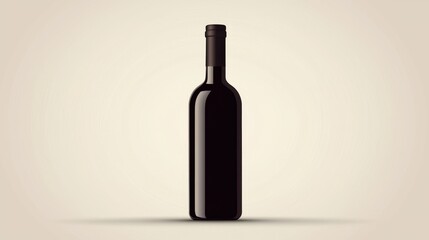 Wall Mural - minimalist vector illustration of a bottle silhouette on a soft background for creative design and b