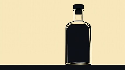 Wall Mural - Simple Vector Illustration of a Bottle Silhouette on a Solid Background for Creative Design Projects