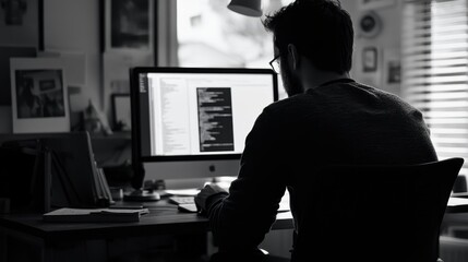 Web Developer Coding On Computer, 