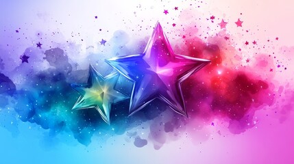 Wall Mural - artistic nebula, celestial magic, colorful galaxy, stellar illumination, astral wonderland