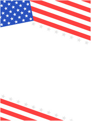 Wall Mural - USA flag symbols patriotic background border with empty white space for text vector design template	

