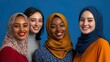 © Krystian - Smiling Women in Colorful Hijabs Traditional Fashion Diversity Beauty Friendship