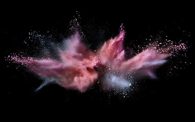Wall Mural - colorful powder explosion on a dark background, holi festival concept