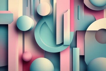 abstract 3d business background featuring geometric shapes in cool colors, creating a professional and modern atmosphere with a sense of depth and sophistication