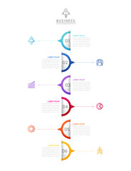 Wall Mural - vector business presentation connecting steps infographic template