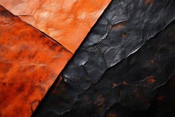 Wall Mural - Abstract orange and black textured paper background