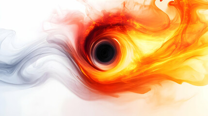 Wall Mural - An abstract representation of a black hole with vibrant colors swirling around in a cosmic dance of energy.