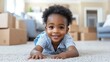 © M_H_L - Happy toddler boy smiles on new carpet in new home