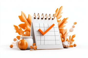 Poster - A minimalist illustration of a calendar with a checkmark on a future date, symbolizing a grace period extension, drawn with clean lines and soft gradients