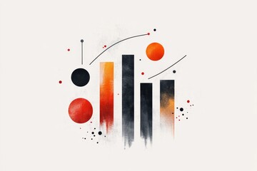 Poster - A minimalist illustration of a steady-growing financial chart, symbolizing low-risk investments, drawn with clean lines and soft gradients