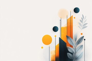 Poster - A minimalist illustration of a steady-growing financial chart, symbolizing low-risk investments, drawn with clean lines and soft gradients