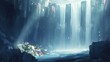 © MyStockz - Stunning Waterfall with Lush Background and Bright Light
