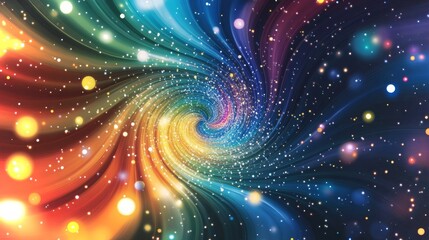 Wall Mural - colorful swirling galaxy with vibrant stars shining in deep space at night