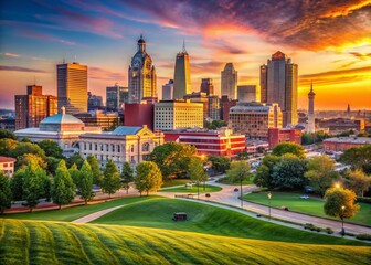 Wall Mural - Kansas City Skyline Panorama from Saint James Park - Stunning Cityscape View