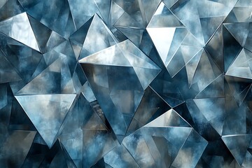 Wall Mural - Abstract Blue Crystal Geometric Structure