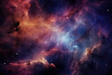 Wall Mural - Mysterious Dark Matter Fused with Colorful Nebula in Space Galaxy Background