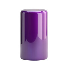 Poster - A digitally rendered image showcases a glossy purple cylinder against a black backdrop.
