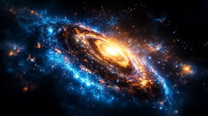 Wall Mural - vivid galaxy swirling with bright stars and cosmic dust in deep space captured in stunning clarity