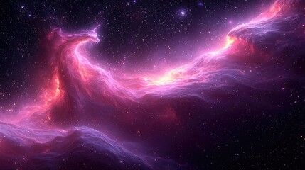 Wall Mural - cosmic nebula swirling pink and purple hues across space
