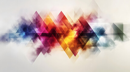 Fototapete - A vibrant abstract design featuring colorful geometric shapes blending harmoniously, creating a dynamic visual experience