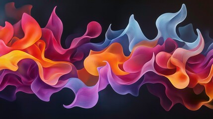 Wall Mural - a vibrant display of flames dancing against a dark background, symbolizing heat and energy.