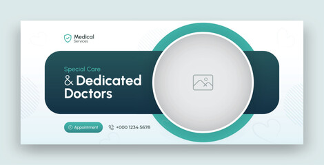 Wall Mural - medical healthcare facebook timeline cover and web banner template