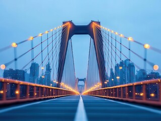 Wall Mural - Dynamic bridges in smart cities equipped with sensors for traffic optimization