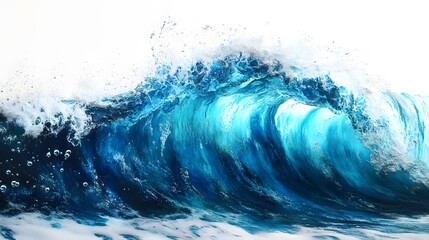 Poster - Majestic Ocean Waves Crashing on a Serene Shoreline with Foam