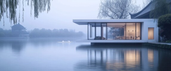 Poster - house on the lake