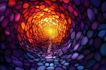 Canvas Print - Abstract Colorful Pathway Leading to Light