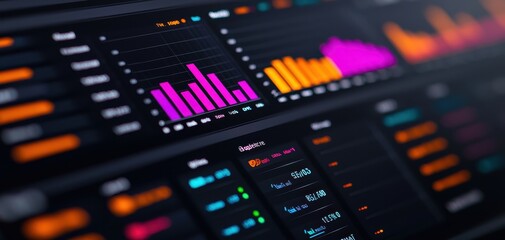 Leinwandbilder - A business professional analyzes finance and investment strategy using technology, reviewing datum, graphs, and charts to track trading growth and economic trends.