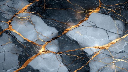 Wall Mural - Elegant dark marble gold veins texture background