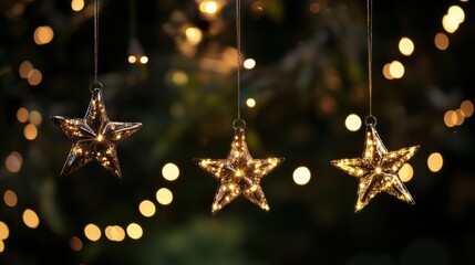 Poster - Glowing Star Ornaments: A Sparkling Christmas Decoration