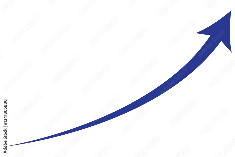 blue curve arrow icon on transparent background. flat style. arrow icon ...