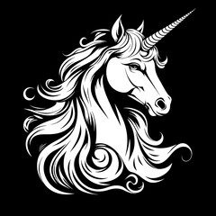 Wall Mural - Elegant Unicorn Silhouette Portrait