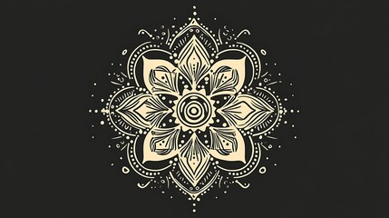 Wall Mural - Ornate flower mandala design, artistic background, possible use for wallpaper, poster, or greeting card