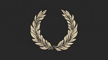 Wall Mural - Decorative Laurel Wreath on Dark Background. Possible Use Design element, book cover, or website header