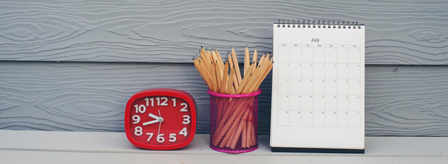 Wall Mural - 2025 calendar desk place on table. desktop calender for planner to plan agenda, timetable, appointme