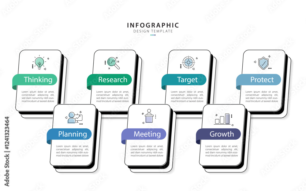 Timeline Creator infographic template. 7 Step timeline journey ...
