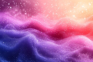 Wall Mural - Glittering Cosmic Waves of Purple Pink and Orange Hues