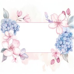 Sticker - Flowers Frame - Pink and Blue