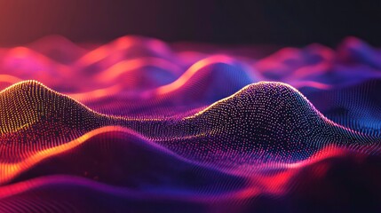 Wall Mural - grid surface. abstract science or technology background of quantum computing system with a cyber net