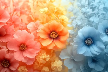 Wall Mural - Vibrant Pastel Flowers in a Colorful Floral Arrangement