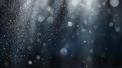 Wall Mural - flickering light blue particles on a shining, abstract background with a bokeh effect, 3d rendering