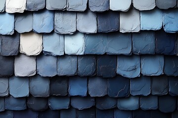 Wall Mural - Textured Blue Slate Roof Tile Color Palette